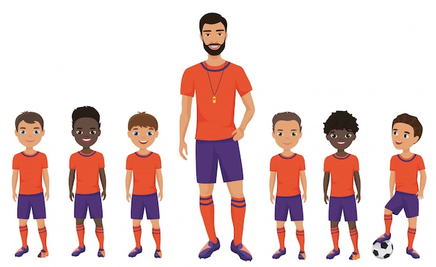 petite equipe football enfants ecole entraineur illustration 88272 1409
