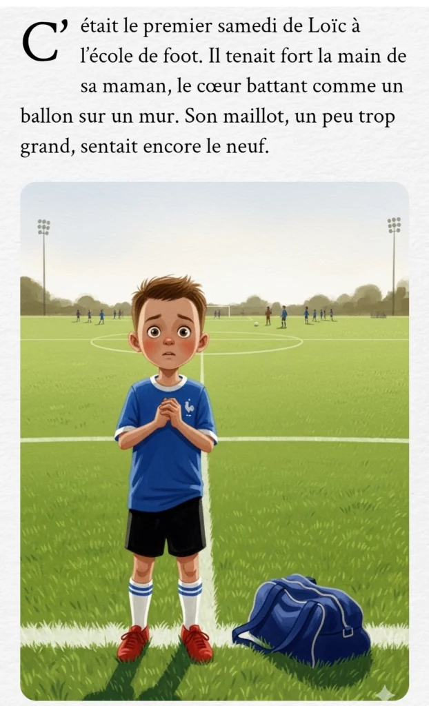 Un papa accompagne son fils avant son premier entraînement de foot