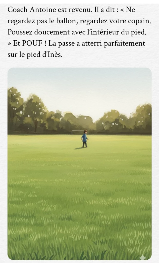 Un sourire timide après les premières passes réussies