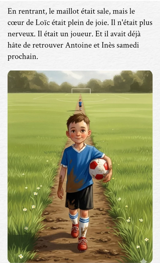 Lucas repart du terrain le sourire aux lèvres, fier de lui