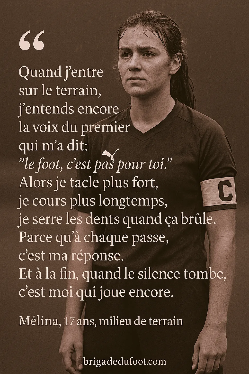Citation football confiance en soi Mélina 17 ans milieu de terrain