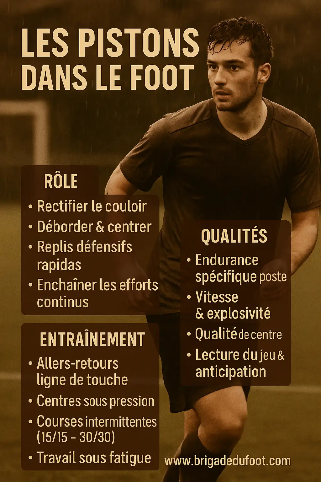 piston football amateur en action sur le couloir dans un match de district