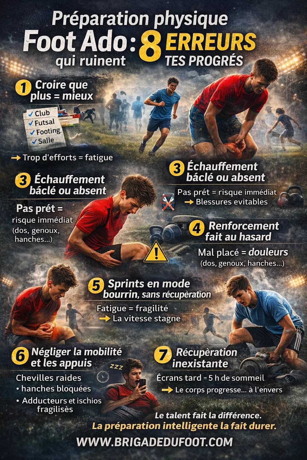 Préparation physique foot ado : entraînement en solitaire et erreurs fréquentes Préparation physique foot ado en solitaire : footing et renforcement mal adaptés pouvant freiner la progression