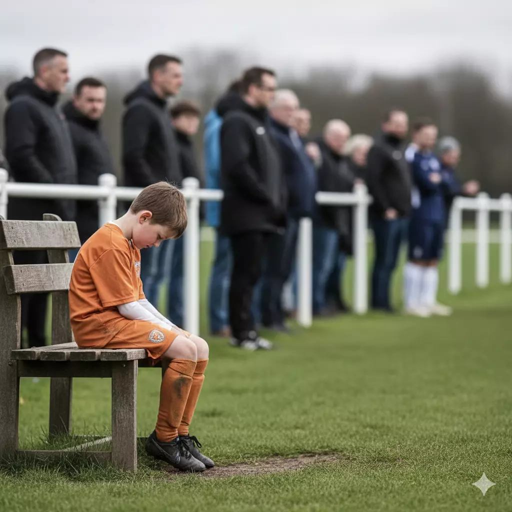 Coach et enfants sur le bord du terrain, illustration de l'encadrement et du rôle éducatif