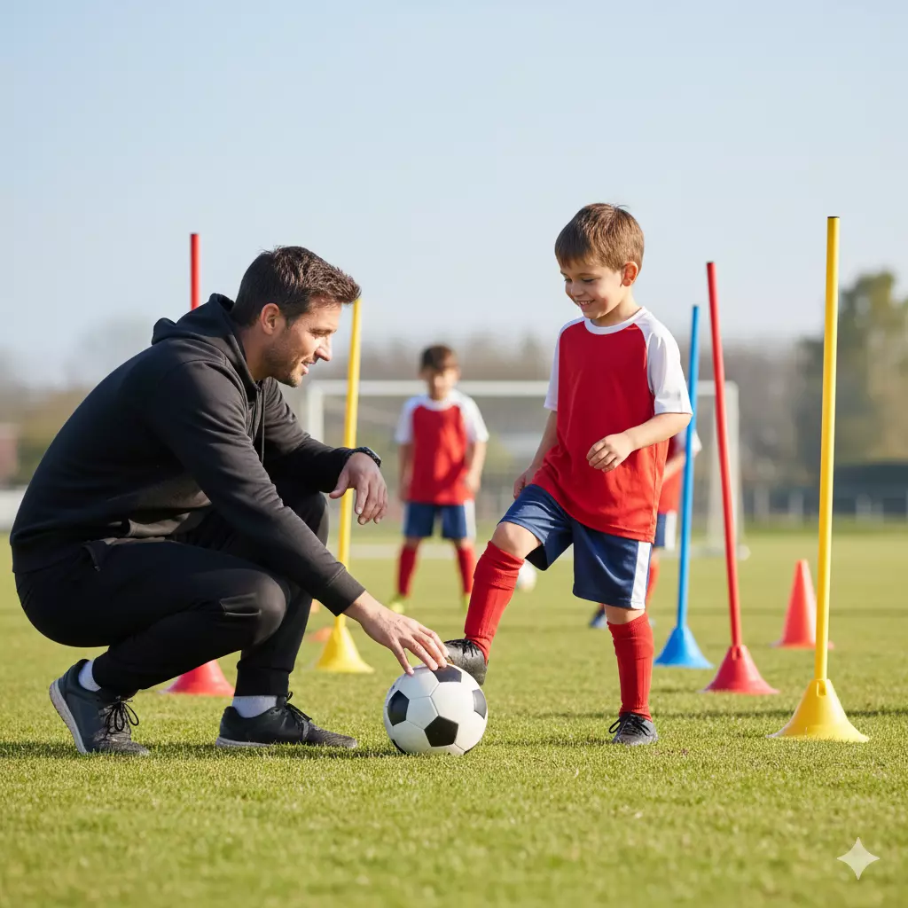 Enfants en match de football amateur, illustration du plaisir de jouer et de la progression