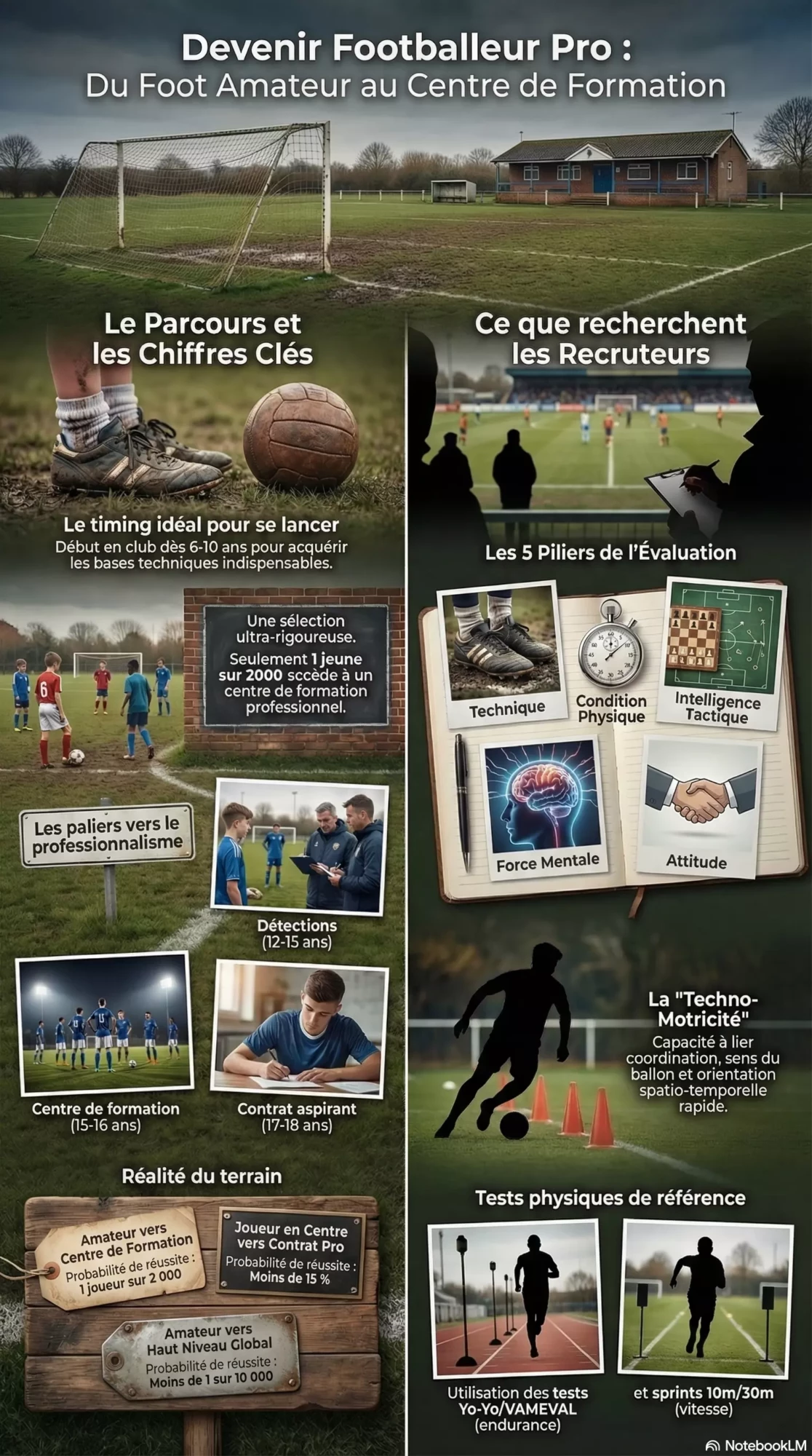 Affiche devenir footballeur pro réussir en centre de formation